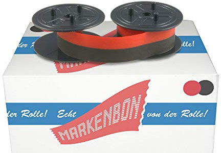 Farbbandspulen passend für Burroughs 2215 [schwarz/rot] von markenbon - Farbband 051 S + U - Canon Gruppe 51 (1 Karton mit 5 Stück)