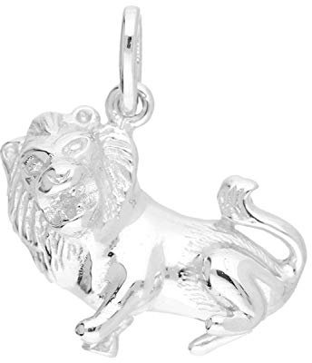 My Gold Damen Herren Kinder Sternzeichen Anhänger Löwe Sterlingsilber 925 (Ohne Kette) Echtes Silber 17mm x 19mm Silberanhänger Zodiac Basic A-03320-S921-Löw