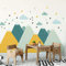 Ambiance Sticker, Wandsticker, Skandinavisch, PVC, Kinderzimmer Wandaufkleber, Blau, Grün, Weiß, für Babyzimmer, 60 x 90 cm, 1 Stück