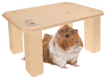 Resch Nr41 Unterstand M, naturbelassenes Massivholz aus Fichte/Perfekt für Kaninchen oder Meerschweinchen zum Verstecken / 30,6x18,4x16,5cm (LxBxH)