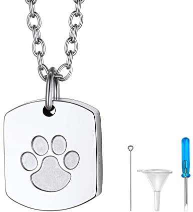Richsteel Edelstahl Memorial Kremation Kette Hundefüße Anhänger