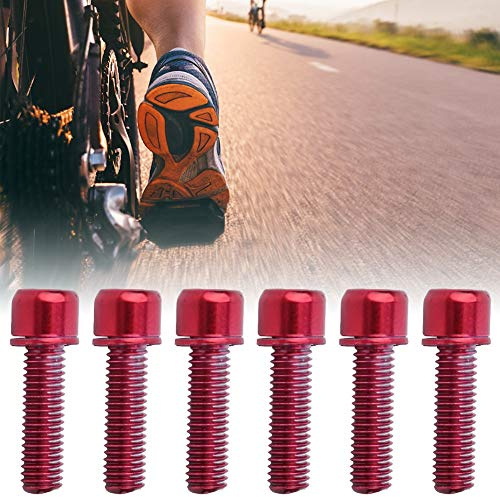 Vis de tige de vélo,6 pcs M5x18mm boulons de tige de vélo en acier avec entretoise en acier guidon de vélo pièces vtt pour vélo vtt vélo,, Potence Bmx Boulons de tige vélo Bouchon potence vtt en