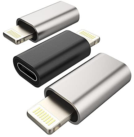 USB C Female to Lightning Male Adapter(3Pack)Type-C Port Charger Cable Converter Compatible for Apple iPhone 11 12 13 14 Pro Max Mini Xs Se 7 8 Plus X Xr Ipad Air 2019Data Sync Charging Cord Connector