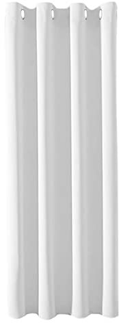 MRTREES Rideaux Salon Isolant Anti Froid Tissu Lourd Lot de 1 Panneau Intérieur Rideau Occultant Blanc Thermique Anti Chaleur Acoustique Anti Bruit à Oeillets pour Porte Chambre, L 140 x H 260cm