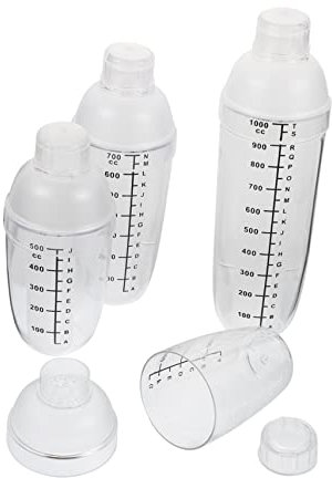 Baluue 4pièces Shaker à Cocktail Mélangeur Avec Échelle Claire Pour Cocktails Vin Thé Au Lait