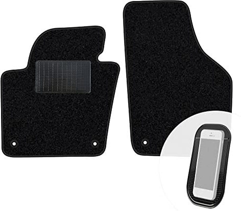 moto-MOLTICO Vorne Fußmatten Auto Velours Autoteppiche Schwarz Automatten Set 2-teilig passend für Seat Alhambra II 2010-2020