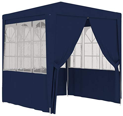 PURADAY Profi-Partyzelt mit Seitenwänden 2x2m Blau 90 g/m² Festzelt Gartenpavillon Camping Tent Aufenthaltszelt Partyzelt Wasserdicht Stabil für Gartenpartys Und Verschiedene Outdoor-Aktivitäten