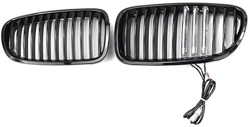 QLASIC Auto Kühlergrill Für B&MW 5er F10 F11 F18 520i 523i 525i 530i 2010-2017 Single Line LED Auto Frontgrill Nierengrill Racing Grills