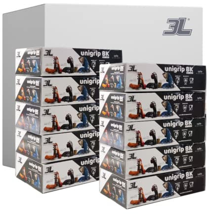 DISPIVAL 3L - PACK 10 CAJAS GUANTES DE NITRILO TEXTURIZADO UNIGRIP BK 50 uds - Talla L