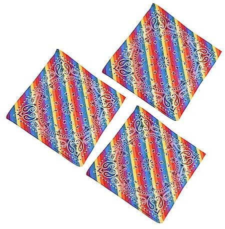 CLISPEED 3st Regenbogen-quadrat Bandana in Schwulen Farben Gay-pride-bandana Lgbt-bandana Lgbt-community Paisley-bandana-schal Stolz Universal- Männer Und Frauen Baumwolle Kopfbedeckung