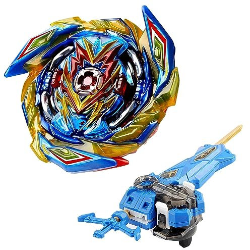 Netoke Gyros Toupie Turbo 4D Combinaison, Set avec Lanceur De Jeu Metal Fusion, Jouets Classiques Enfants Cadeau, B-163