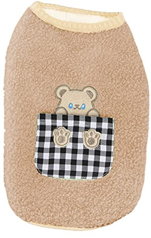 Hundepullover für Winterhunde Kleidung Hunde Herbst- und Winterkleidung Baumwolle Gefütterte Kleidung Teddy Kleine Hunde Haustierkleidung Wintertaschen Bärenbaumwolle Hundejacke (Brown, L)