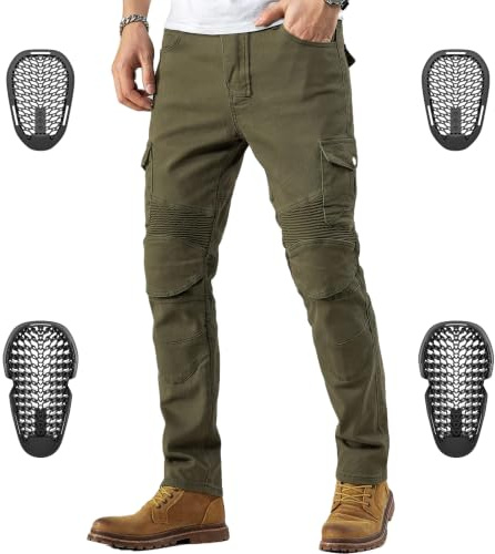 CTBQiTom Pantalon Moto Homme, Protections CE Niveau 2