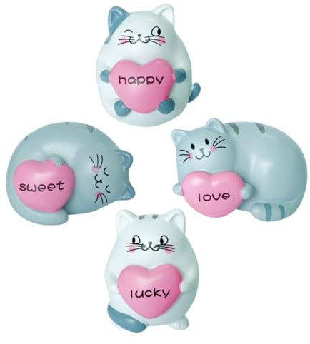 HOMSFOU 8 STK Ornamente aus Harz Katze sammelbare Tierkunst Kuchen Topper Schreibtischaufsatz Auto Einrichtung dekor Kuchen Zubehör Dekor Wagen Dekorationen Innere schmücken Kunsthandwerk