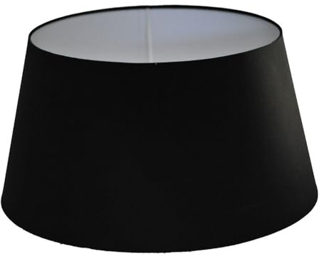 Dirk Davids Leuchten GmbH Lampenschirm Rund in Cotton Schwarz für Tischleuchte Standleuchte 45-35-25