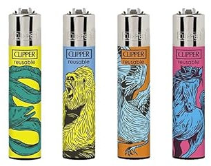 Clipper Clipper Classic Clipper Feuerzeuge zum Sammeln, 4 Stück