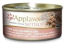 Applaws Nassfutter für Katzen, 24 Dosen x 70 g, verschiedene Geschmacksrichtungen, ältere Kätzchen für alle Altersgruppen (Thunfisch und Lachs)