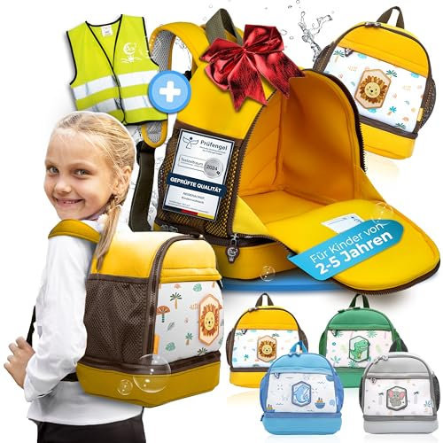 REISERACKER Kindergartenrucksack mit Brustgurt ab 2 Jahren 6,5l - Kinderrucksack Mädchen & Kindergartenrucksack Jungen - Kinderrucksack für Kita & Kindergarten - Jungen & Mädchen Rucksack Kinder