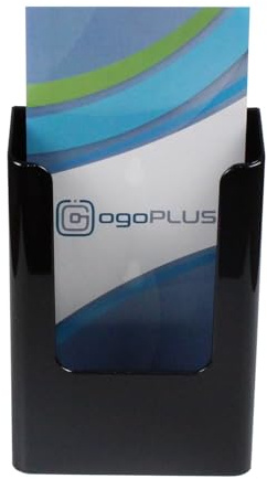 ogoPLUS DIN lang Wandprospekthalter Hochformat - schwarz | Prospekthalter, Prospektständer, Flyer-Ständer, Flyerhalter, Prospektbox, Aufsteller, Werbung, Wandmontage
