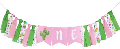 Balterever Cartel de cactus para silla alta, decoración de primer cumpleaños, decoración de primer cumpleaños, decoración de fiesta de cumpleaños, taco, combate, uno, cactus, decoración de fiesta de