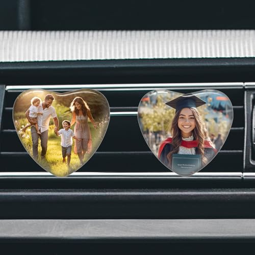 Personalisierte Auto Lufterfrischer Clip mit Foto und Text Car Air Freshener Vent Clips für Männer Frauen Geschenk
