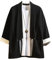 Herren Strickjacke Japanischer Kimono Herren Samurai Kostüm Kleidung Kimono Jacke Herren Kimono Shirt Yukata Haori Lässiger Mantel Black L
