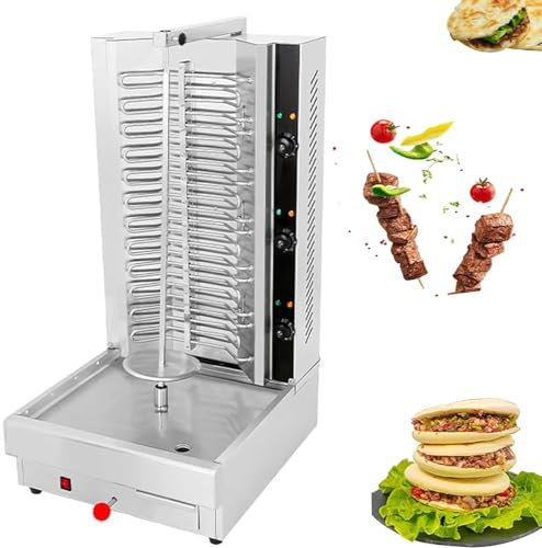 Shawarma Machine Home - Asador vertical de acero inoxidable para Shawarma, asador de pollo, rotación de 360°, máquina automática de kebab