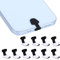 USB C-Type Protector Cover Cap, 10 Pieces Self- Adhesive Silicone Type-C Anti-Lost Dust Plugs Removable USB C Cell Phone Charging Port Dust Protector Plug Covers for Mobile Phone Laptop, Black