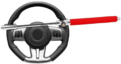 CWMFLI Car Steering Wheel Lock for Peugeot 2008 e-2008 / Restyling 2019-2023 2024, Vehicle Anti-theft Lock, Adjustable Steering Wheel Lock Car Accessories,R-ed