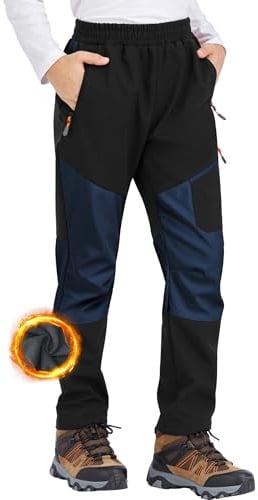 Zoofly Softshellhose Kind Skihose Jungen Gefütterte Hose Kinder Thermohose Kinderarbeitshose Kinder Winddichte Winter Schneehose Jungen Mädchen Wanderhose