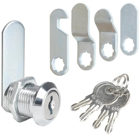 Luabue Serratura Cassetta Postale 20 mm Serratura per Cassetta Delle Lettere con 4 Chiavi e 5 Diverse Linguette di Dhiusura Serratura a Leva Serratura per Mobili Armadio Porte Cassetti (20mm)