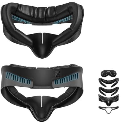 AMVR Facial Interface Face Pad Cover Compatible with Meta/Oculus Quest 3S Accessories, Comfort PU Face and Ice Silk Cotton(Wider Version)