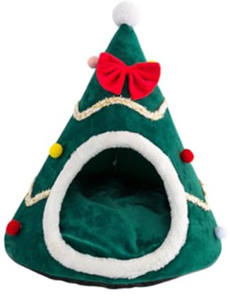 Milageto Cuccia per Gatti a Tema Albero di Natale, Rifugio Interno per Gatti, L
