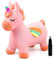 INPODAK Hüpftier, Einhorn Hüpfpferd für Kinder 3-8 Jahre, Rosa Springtier Mit waschbarem Bezug und Handpumpe, Kinderspielzeug für drinnen und draußen