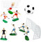 18 Pcs Football Cake Decoration Set, 14 Footballers and 4 Nets, White RedFootball Birthday Party Supplies Cake Topper Soccer Ball Cupcake Toppers for Sports Themed Party, Boys Birthday Party