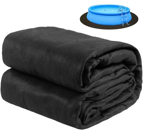 DecoForU 12 FT Round Pool Liner Pad for Above Ground Pool, Durable Geotextile Material, Liner Pads for Puncture Resistent, Extend Liner's Life, Black