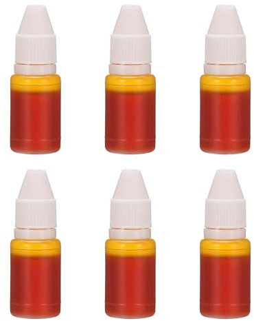 PATIKIL 0,33 Unzen Nachfülltinte für Stempel und Stempelkissen, 6 Stück 10 ml Stempelkissen Nachfülltinte für Bürostempel Selbstfärbestempel Datumsstempel Scrapbooking, Gelb