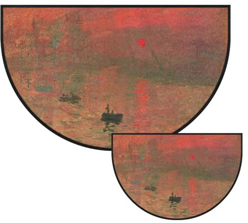 SEEKJOYS Monet Sunrise Impression Halbkreis-Teppich, rutschfest, halbmondförmig, weich, halbrund, große Teppiche für Küche, Schlafzimmer, Wohnzimmer, Dekor-Teppich, 160 x 101,6 cm