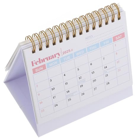 LOLIPPYY Tischkalender Mittelgroß Stehender Monatskalender Juli-dezember Kreativer Bürokalender Rosa Mini Aufstellkalender Schöner Akademischer Schreibtischkalender