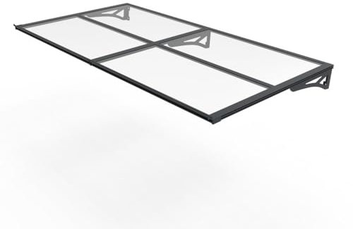 TrendLine Vordach Bordeaus Aluminium schwarz 200 x 90 cm