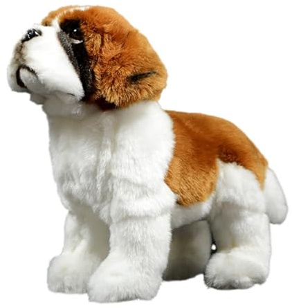capybaraflying Niedliches simuliertes Bernhardiner-Plüschtier,26cm/10in realistisches Bernhardiner-Kuscheltier, kuschelige Schlafzimmerdekoration für Teenager – Braun