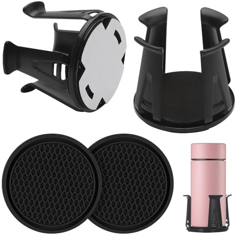 Getränkehalter Auto, 2 Stück Auto Becherhalter mit Untersetzer, Universeller Dosenhalter Auto, Auto Innenraum Selbstklebender Becher, Flaschenhalter für Auto Aschenbecher, Kaffeebecher Getränkedose