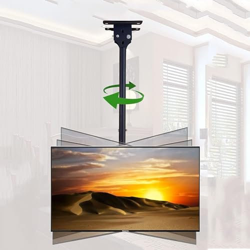 WOTZOV Soporte de TV con rotación de 360° e inclinación, Ajustable en el Techo para televisores de 26 a 75 Pulgadas.