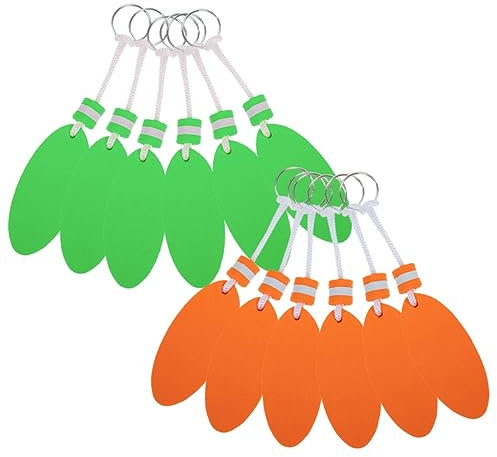 Milisten 12 Stück Schwimmender Schlüsselanhänger mit Surfbrett Eva Schlüsselring für Wassersport Bootfahren Angeln Kanufahren Outdoor Sport