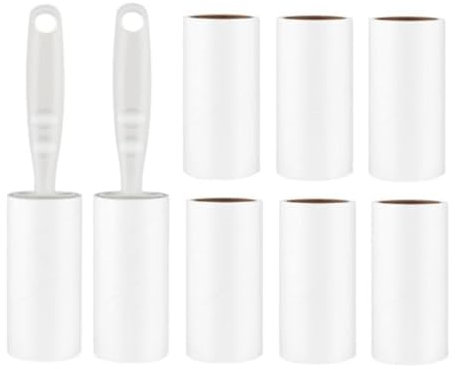 6 Rollen Fusselrolle mit 2 Abroller, 380 Blätter Extra Klebrige Lint Roller, Fusselrolle Tierhaare, Fusselroller für Kleidung, Haare, Sofa, Bett, Katzenhaare, Hundehaare