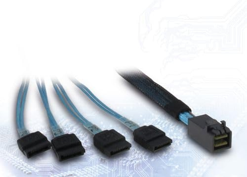 Inter-Tech SFF 8643 zu 4x SATA/SAS Kabel, 0,7m, Crossover