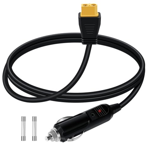 YINGAYOU Encendedor de Cigarrillos de Coche XT60 12V 24V 16AWG Cable de Carga para Coche XT60 para Solar Panel, Power Station, Solar Generator (1 m)