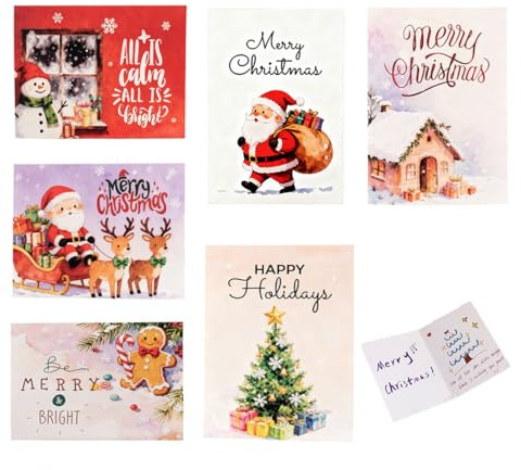 OIXYEY 30 Pièces Joyeux Noël Cartes De Vœux, Carte Noel Pour Noël Nouvel An Cadeau, Joyeux Christmas Cards Postales Pour Parents Amis Collègues Voisins Professeur(A)