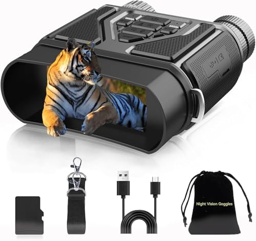 Night Vision Goggles for Total Darkness,Digital Infrared Night Vision Binoculars with 3'' HD Screen for Observing and Recording Birthday Gifts for Men.