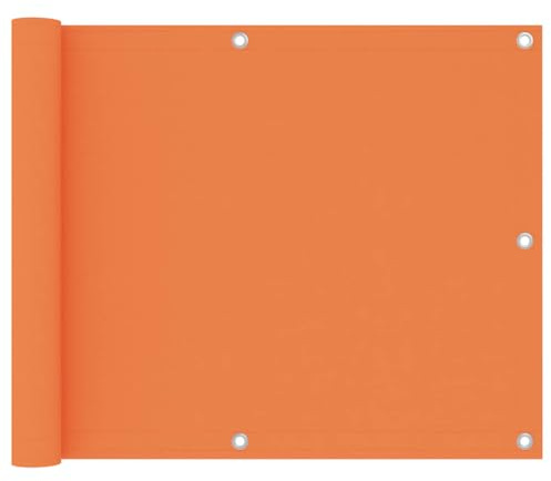 Yisssmeng Brise-vue de balcon orange 75 x 300 cm Oxford résistant aux intempéries avec protection UV, œillets en aluminium et corde de 12 m, peu encombrant pour petits balcons, terrasses et jardin
